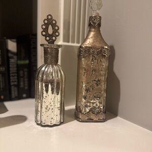 Elegant Silver and Gold Decorative Bottles